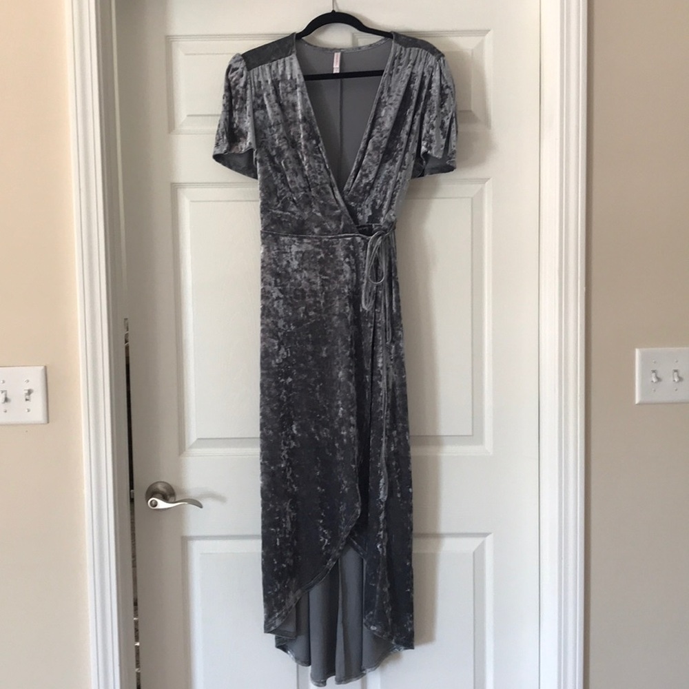 High-low velvet dress